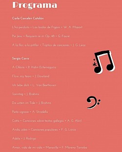 Recital de canto en la Escuela de Música de Grado/Grau.