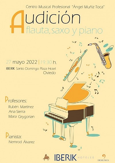 Audición de flauta, saxo y piano.