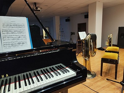 Ensayos en el Conservatorio de Mieres.